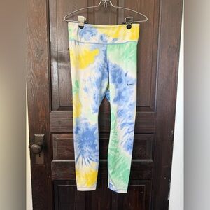 Nike Women’s Colorful Tie-Dye Leggings - Yellow, Green, Blue